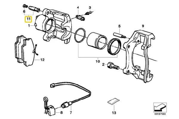 Brake Caliper Guide Bush Repair Kit - 34216869617