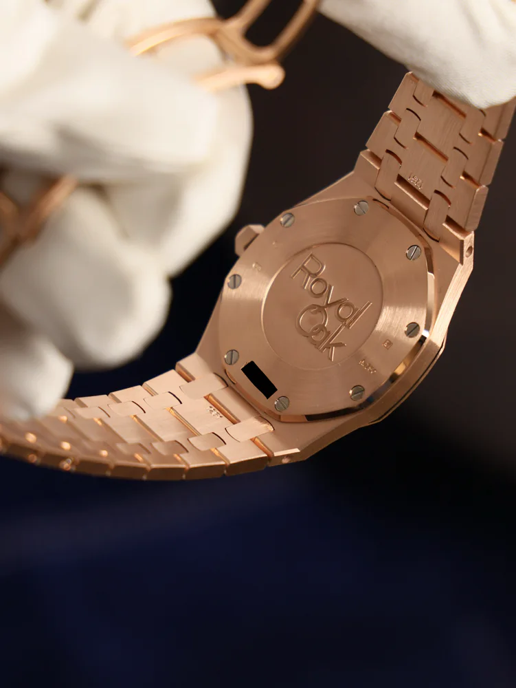 Lady Extract from Archives. Rose Gold Blue Dial Diamond Bezel, image 8