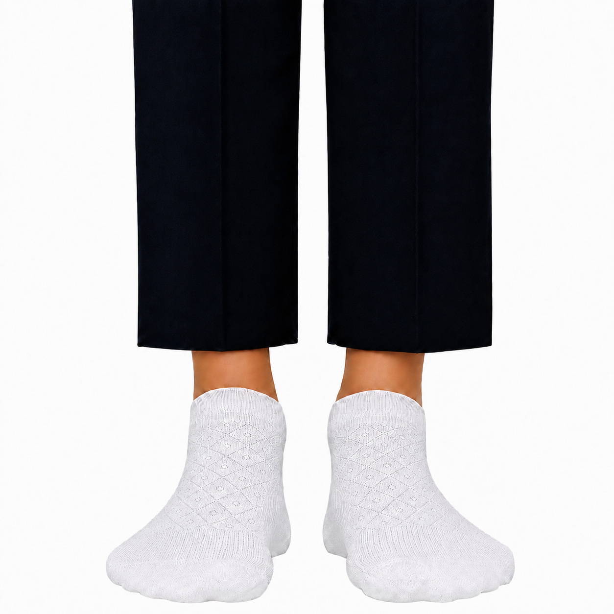Men's Knee High Dress Socks in White