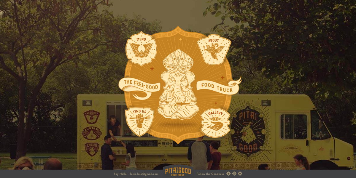 Screenshot of Pita for Good, from the food truck websites collection.