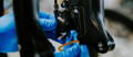 Close up of disc brake calipers