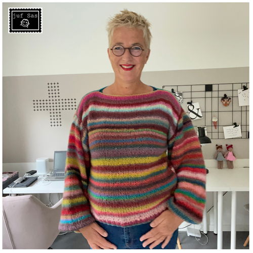 Breipatronen trui en wikkelvest Cloud van Juf Sas