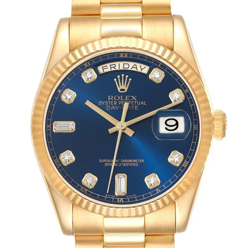 Rolex Day-Date 36 Blue Diamond Dial President Bracelet