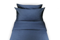 LEVIA Bezug im Bett Flanell Baumwolle - Blau