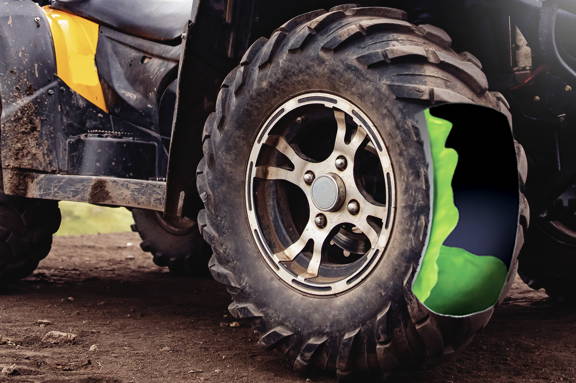 ATV tire with Slime Sealant Inside