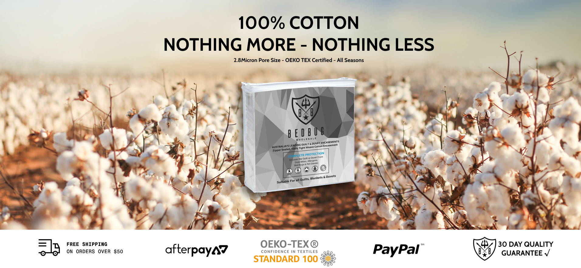 100 Cotton Quilt Duvet Protector Allergies Dust Mites Bed