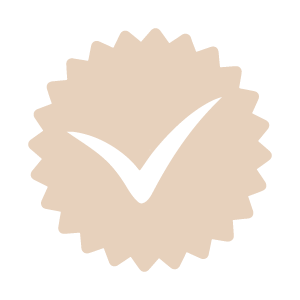 A checkmark symbolizing the approved quality of our jewelry