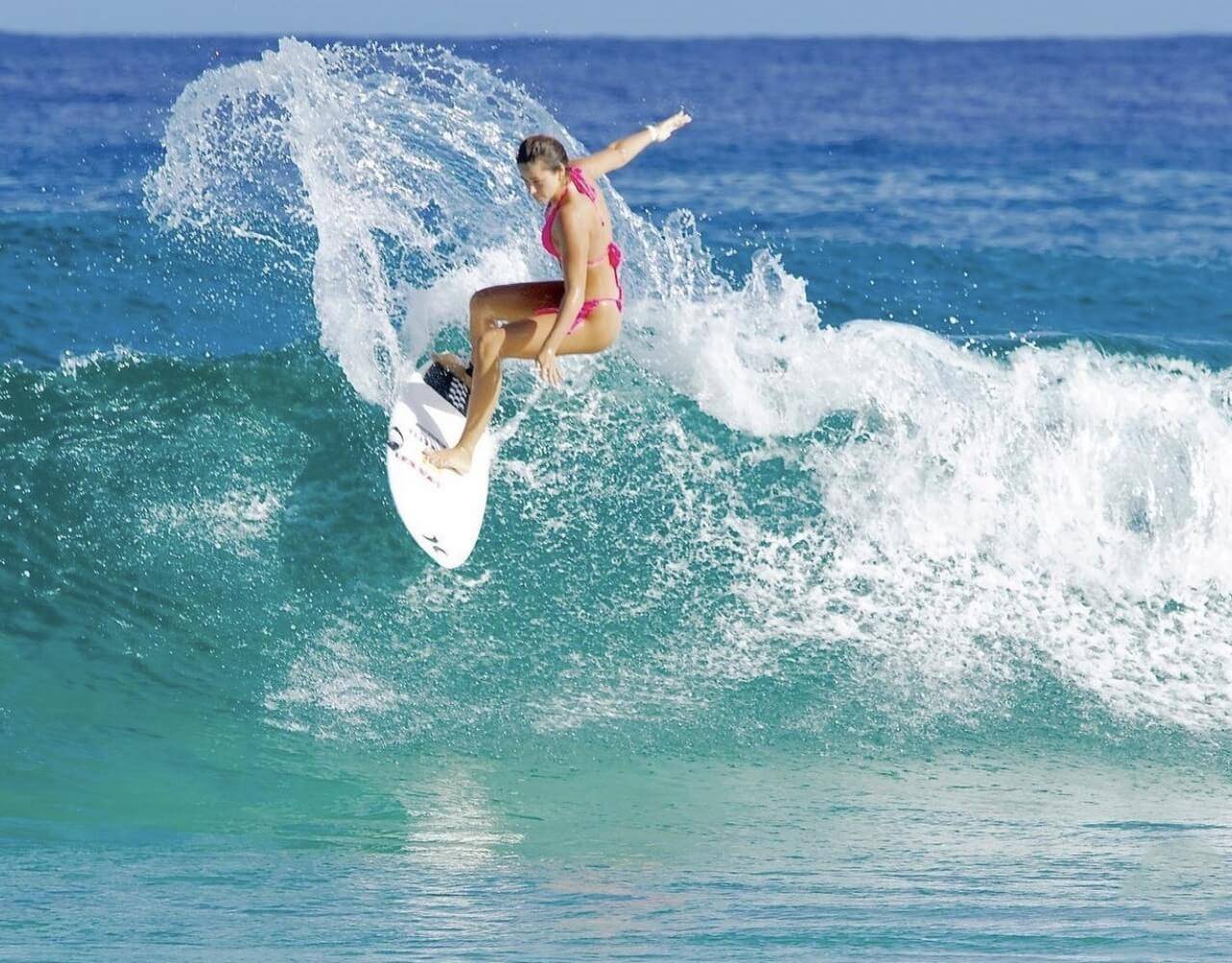 Molly surfing on a wave