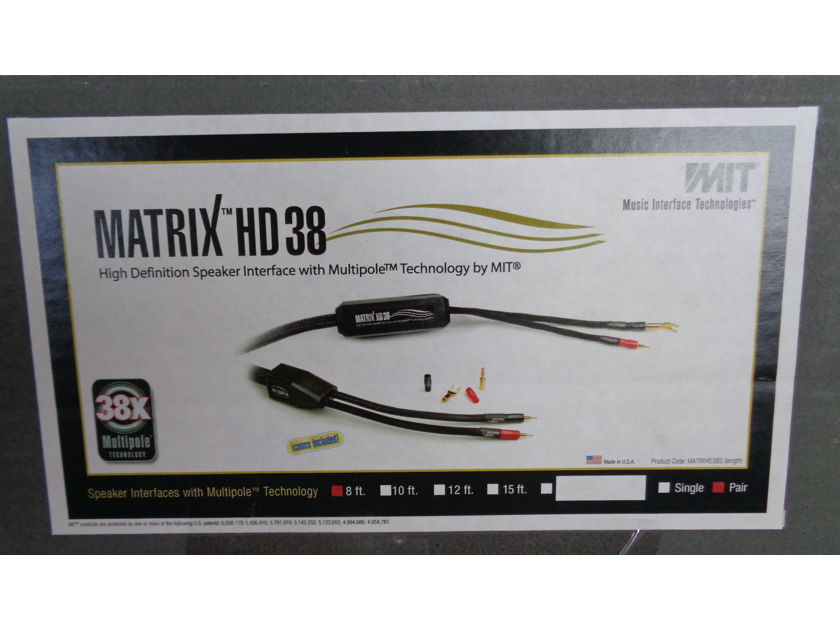 MIT Cables MATRIX HD38 8' Pair Single Wire Reduced