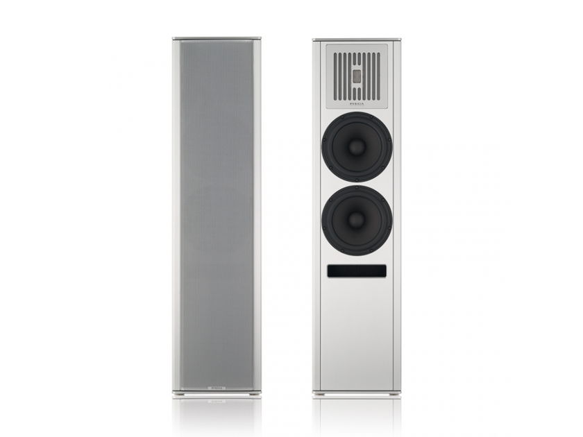 Piega Coax 90.2 StandFloor Speakers, silver colour