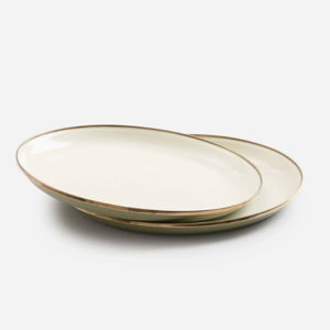 Enamelware Salad Plate 2-Tone Dining Collection - Olive Drab