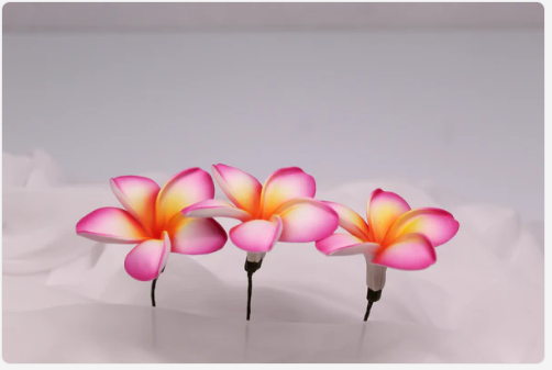 Tropical Sunset Frangipani Real Touch (6 Pack) - Realistic Artificial Flowers - Image 6