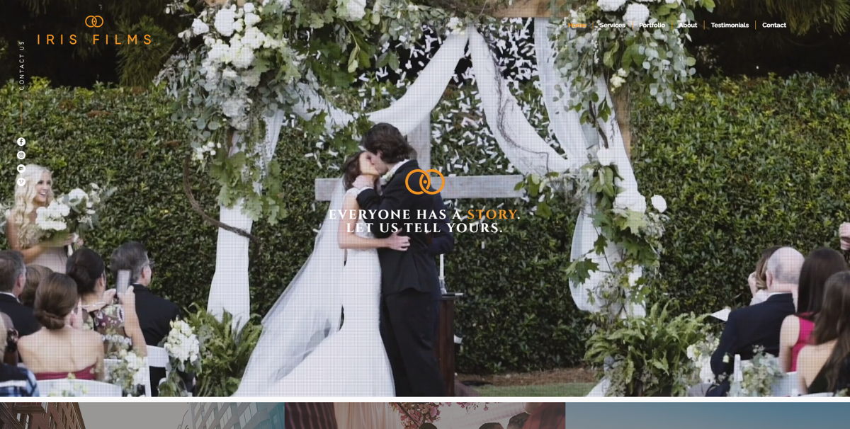 Screenshot of Iris Films, from the videography websites collection.