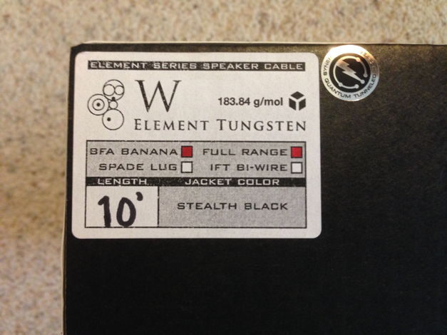Synergistic Research Element Tungsten  10ft speaker cab...
