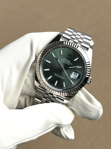 Rolex Datejust 41 Mint Green Index Numerals Jubilee Bracelet