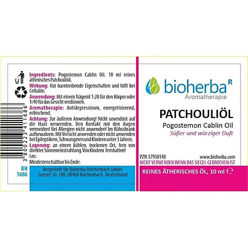 Patchouliöl Reines ätherisches Öl 10 ml