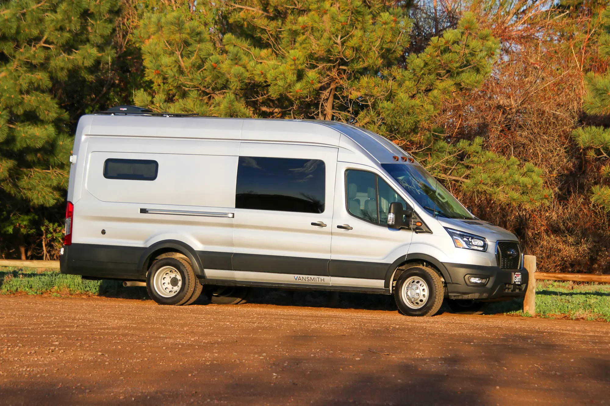 The Vansmith Ford Transit Conversion Van Exterior Side View in Boulder, Colorado