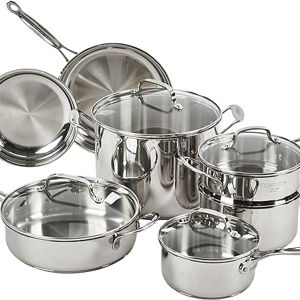 Cuisinart 11-Piece Cookware Set, Chef's Classic Stainless Steel Collection 77-11G