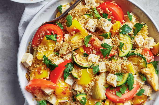 Quinoa with Grilled Vegetables and Tofu