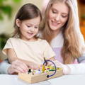 Mother and daughter playing with Montessori Wooden Sensory Board.