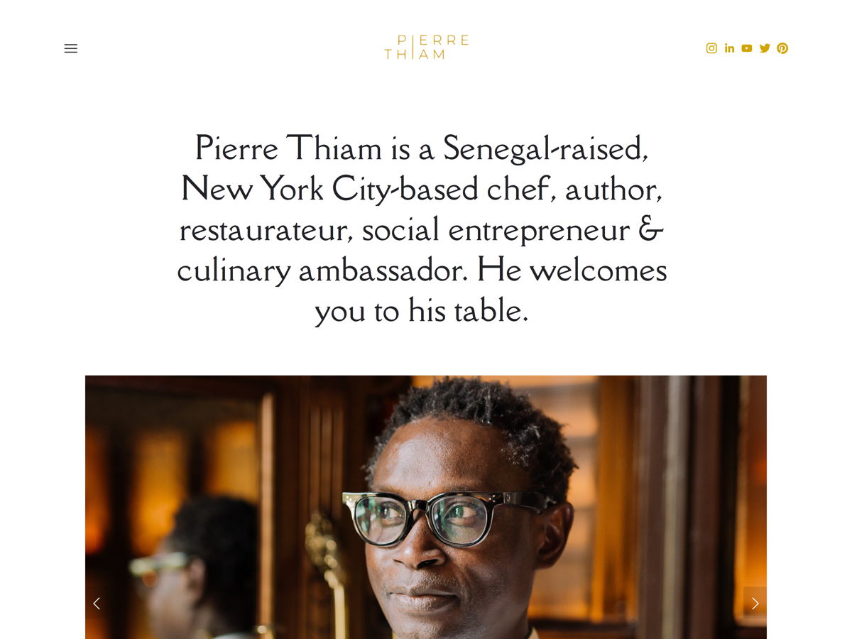 Screenshot of Pierre Thiam, from the teacher & educator websites collection.