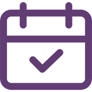 Purple icon of a checklist on a clipboard with a person silhouette and a pencil, representing task management or personal organization.