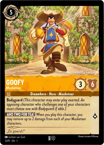Goofy card from Disney's Lorcana: The First Chapter.