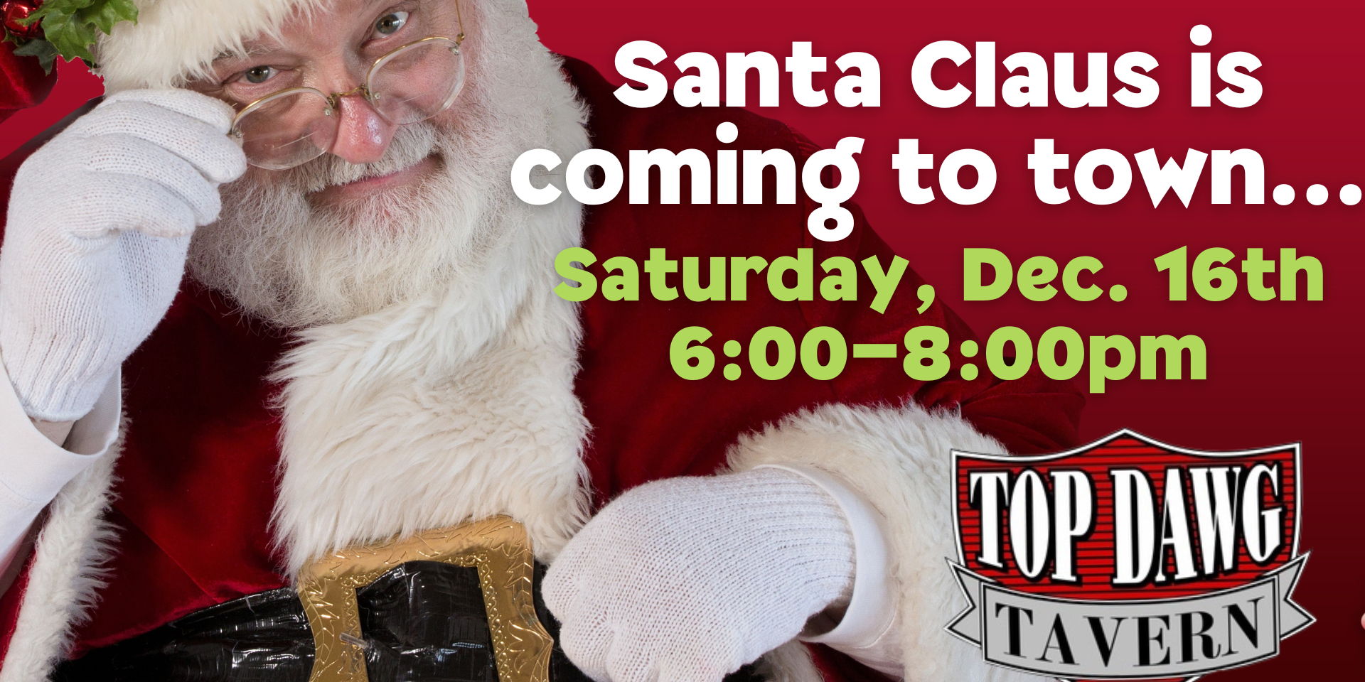 Santa at Top Dawg Tavern promotional image