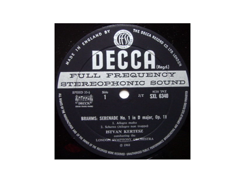 DECCA SXL-WB-ED2 / KERTESZ, - Brahms Serenade No.1, NM!