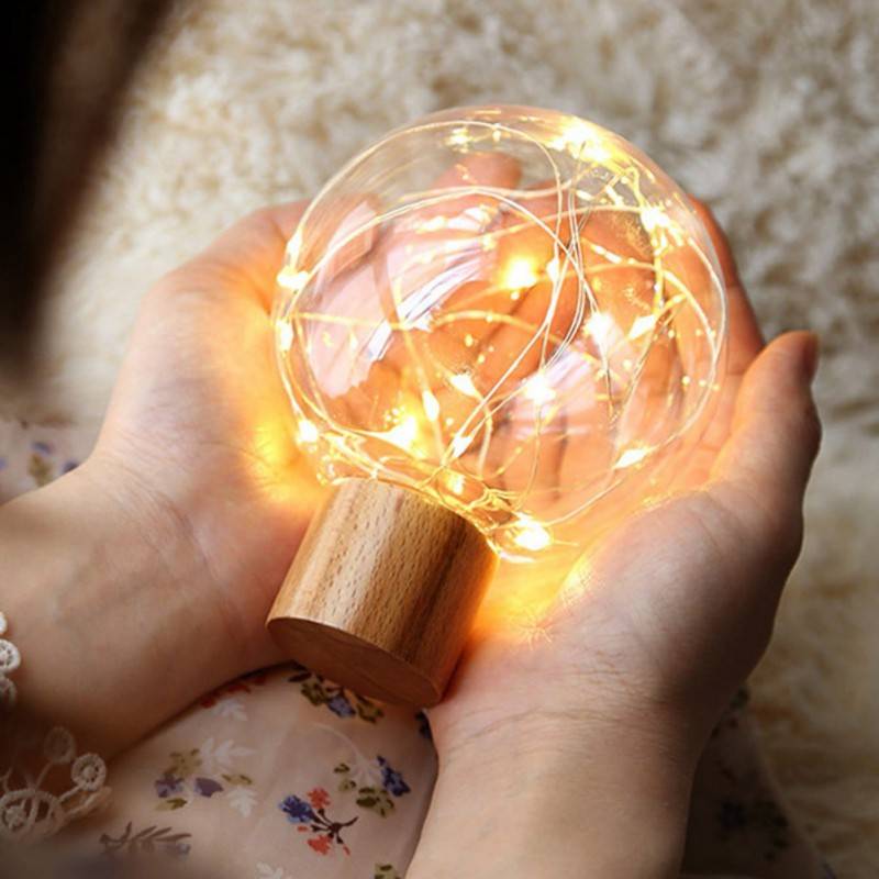 Crystal ball fairy lights lamp - fairy lights night lamp for kids room, living room or bedroom. Beautiful fairy light decoration.