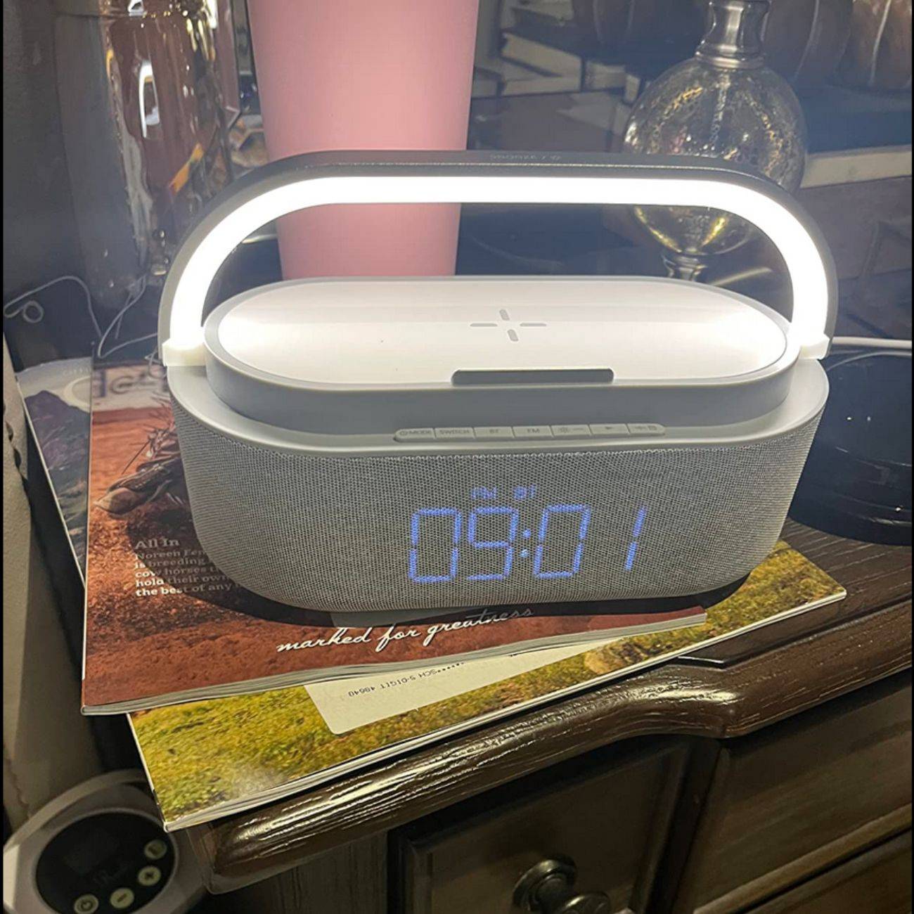 6 IN 1 MULTIFUNCTION WIRELESS CHARGER ALARM CLOCK