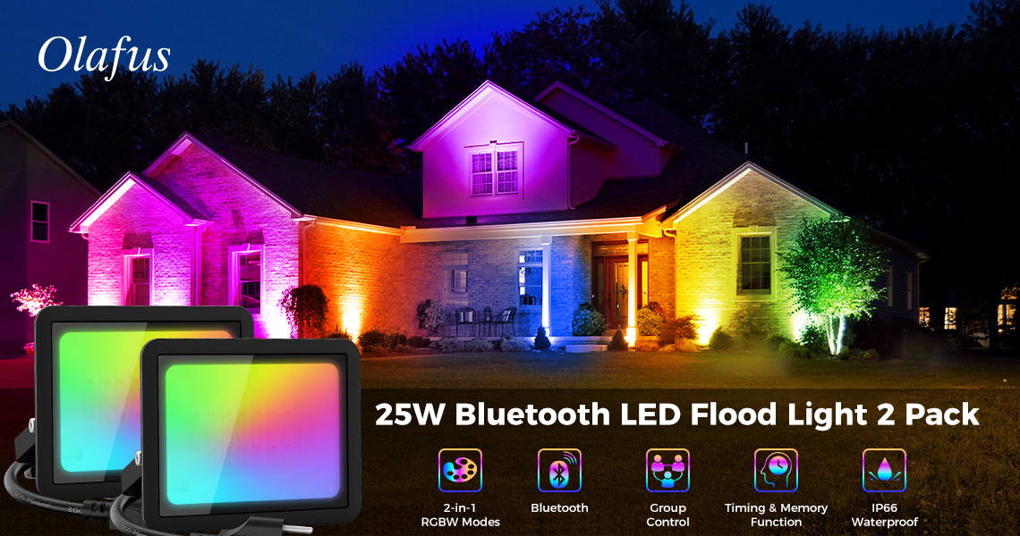 Colorful RGB Christmas Outdoor Flood Lights Bluetooth