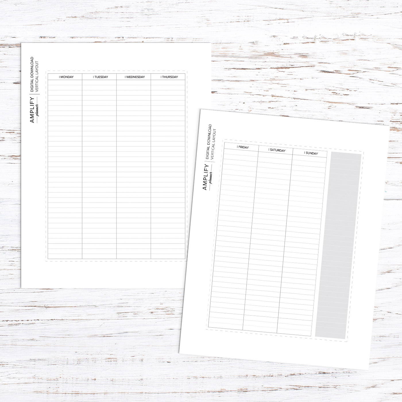 amplify planner weekly vertical layout