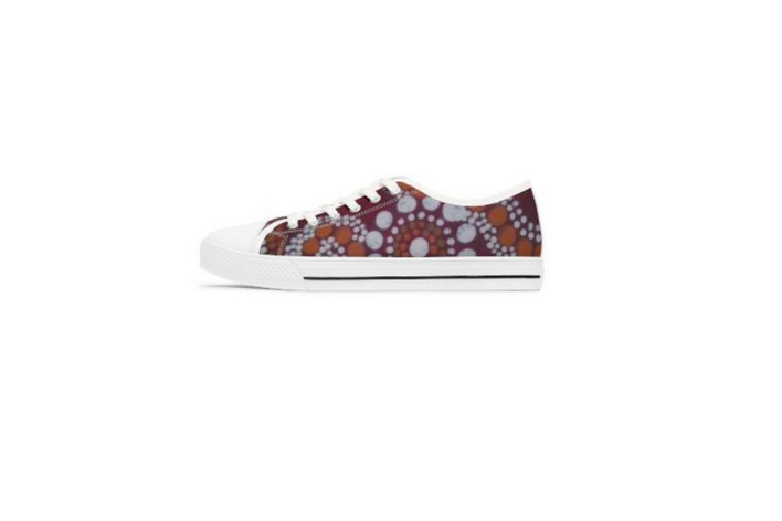 Women's Low Top Canvas Sneakers, Unique Artist Design - Image 3