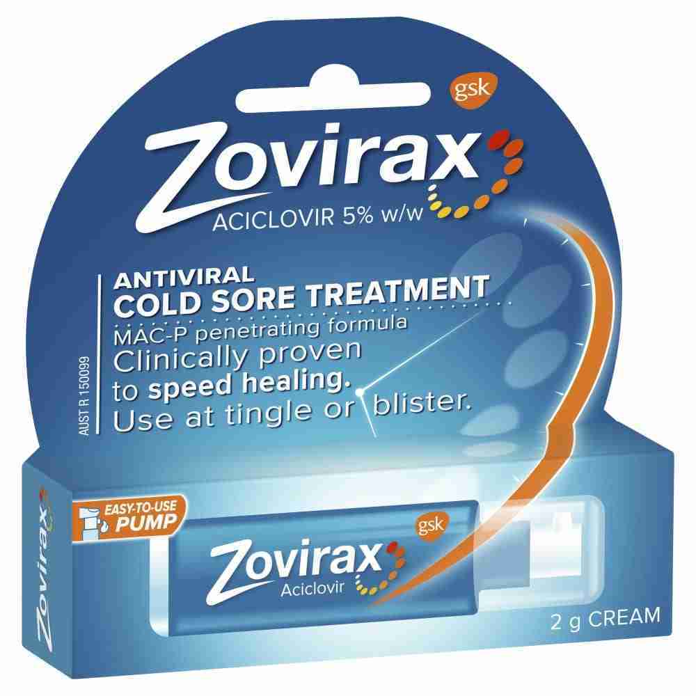Zovirax Cold Sore Treatment Cream Pump 2G - Image 2
