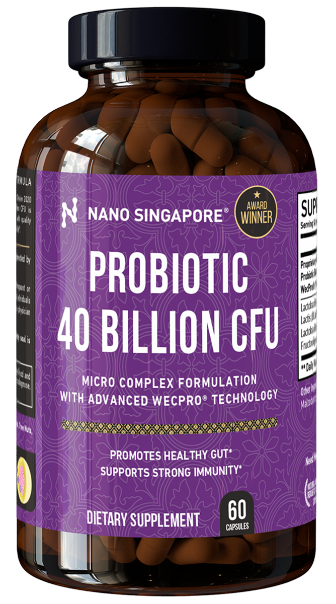 A bottle of Nano Singapore's best probiotic supplement