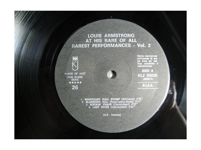 Louis Armstrong - Here Is Louis Armstrong At His Rare Of All Rarest - ITALY 1975 Five Stars Serie 26 / Kings Of Jazz KLJ-20026