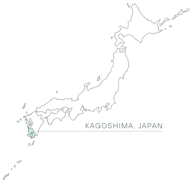 A map of Japan showing Kagoshima prefecture.