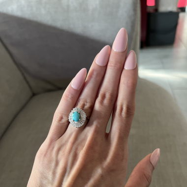 Silver ring with turquoise stone Bague en argent 
