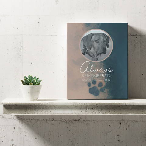 "Always Remembered, Never Forgotten", Dog Memorial Sign
