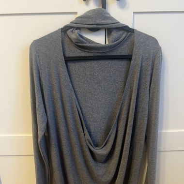 long sleeved shirt with deep back neckline