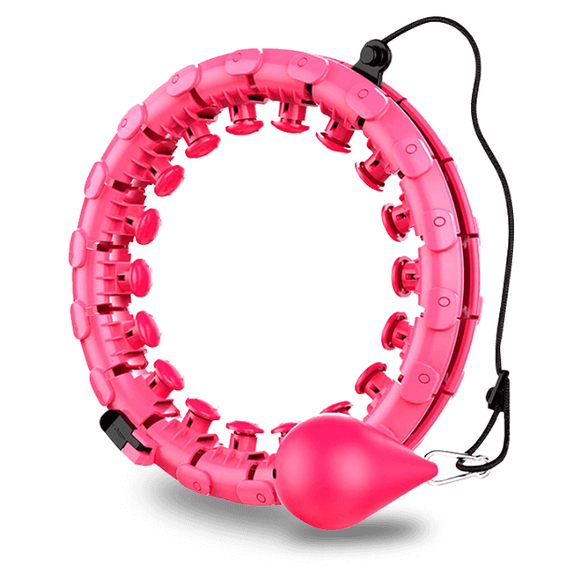 Hula Hoop for Adults Weight Loss 24 Detachable Knots Hula Hoops with Automatic Rotation and a 360-degree Massage Circle Weighted Hula Hoops 2 in 1 Abdomen Fitness Hula Hoops 