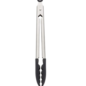 KitchenAid Silicone Tipped Stainless Steel Tongs, 12 Inch, Black