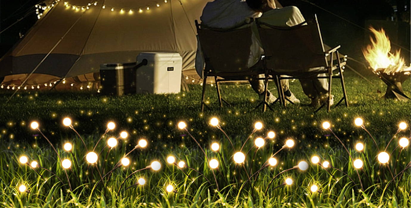 solar powered mini led firefly lights for camping