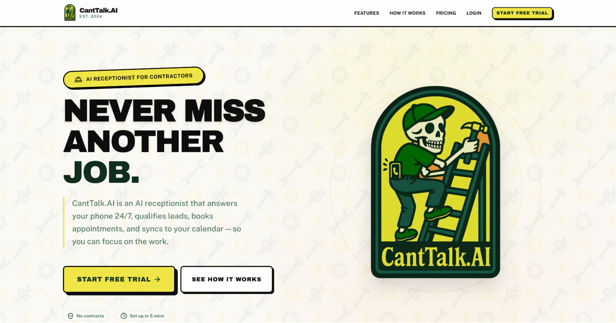 Screenshot of CantTalk.ai, from the replit websites collection.