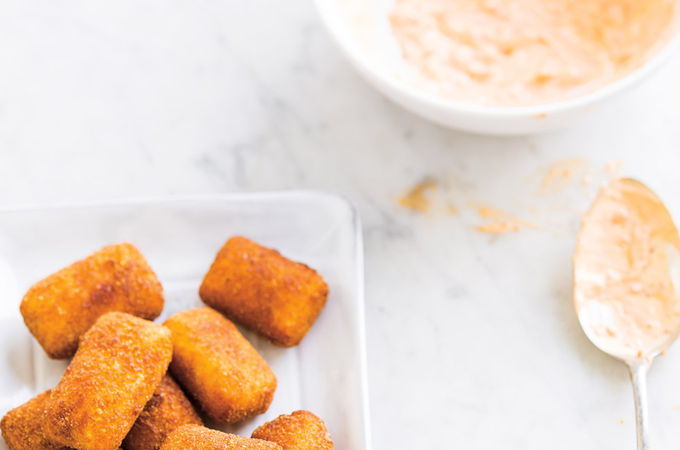 <i>Croquetas</i> au poulet et à la mozzarella