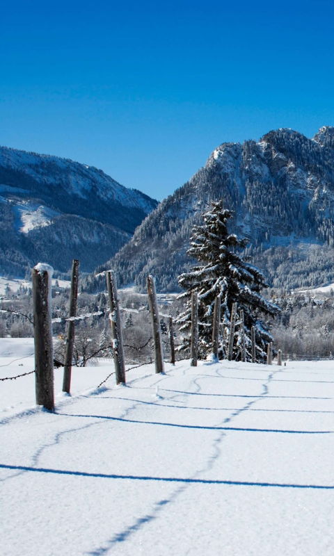 Pfronten im Winter mit Blick auf den Kienberg