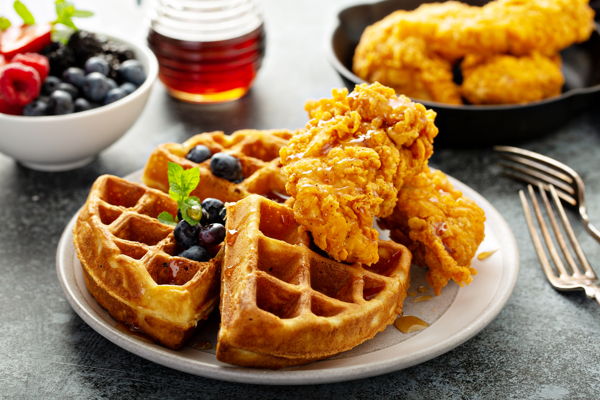 Photo of Chicken and Waffles Breakfast For Dinner!