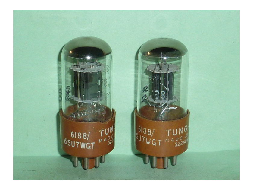 Tung-Sol 6SU7WGT 6SU7GT 6188 6SL7 Mil-Spec Tubes, Matched Pair, Tested, Matched Codes