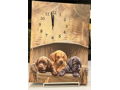3 Lab Puppies Wrapped Canvas Clock